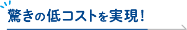 驚きの低コストを実現！