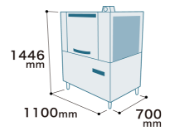 幅1100mmのコンパクト設計