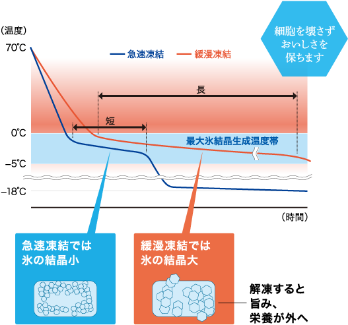 解凍時のドリップ流出の比較