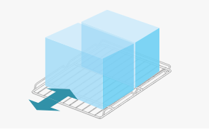 収納カゴのスムーズな出し入れを可能にするズレ防止用ガード付き棚網