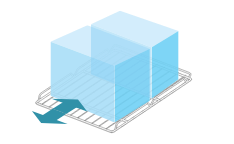 収納カゴのスムーズな出し入れを可能にするズレ防止用ガード付き棚網