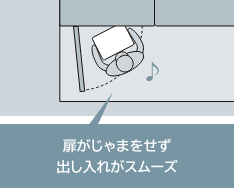 扉がじゃまをせず出し入れがスムーズ
