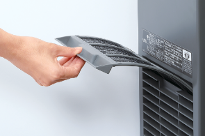 フィルターの出し入れをカンタンにするラクエコフィルター