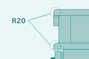 衛生面に配慮した前面設計