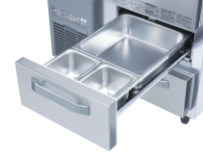 1/6ホテルパン×2枚　2/3ホテルパン×1枚（仕切りバー1本使用）