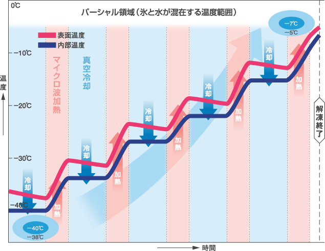 バーシャル領域（氷と水が混在する温度範囲）