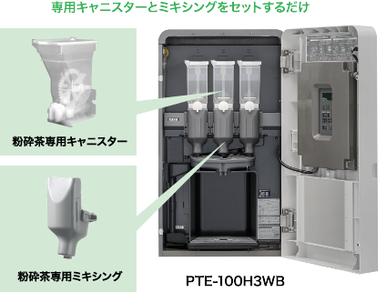 専用キャニスターとミキシングをセットするだけ