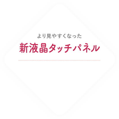 より見やすくなった 新液晶タッチパネル