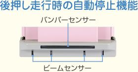 後押し走行時の自動停止機能