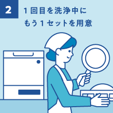 2. 1回目を洗浄中にもう1セットを用意