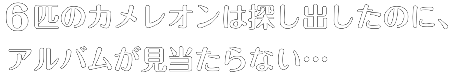 6匹のカメレオンは探し出したのに、アルバムが見当たらない…
