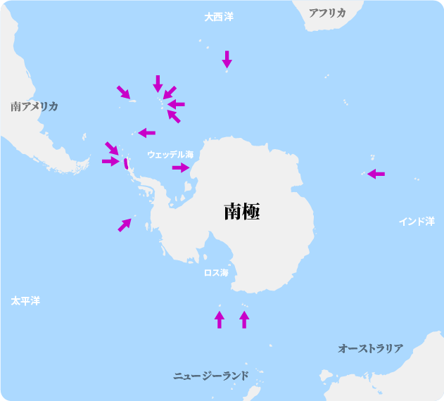 ヒゲペンギンの繁殖地