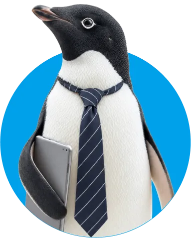 スーツを着た採用ペンギン